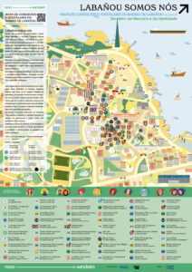 Mapa de comercio e hostelería do barrio de Labañou, A Coruña